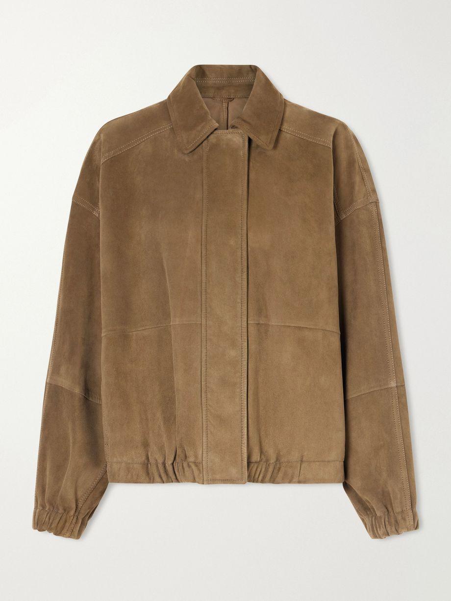 Paneled suede bomber jacket by BRUNELLO CUCINELLI