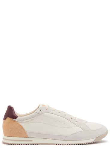 Panelled grained leather sneakers by BRUNELLO CUCINELLI