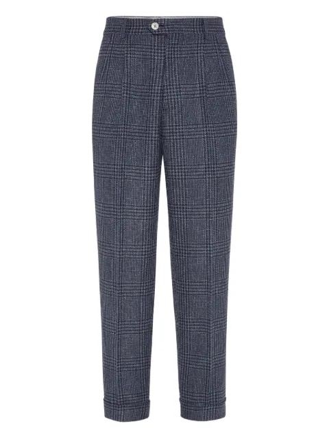 Prince of Wales double-pleated check trousers by BRUNELLO CUCINELLI Prince of Wales double-pleated check trousers by BRUNELLO CUCINELLI