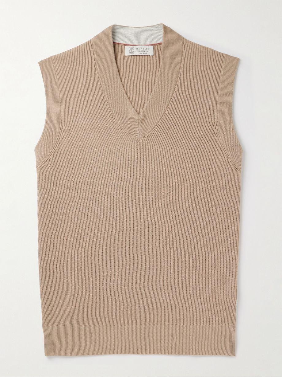 Ribbed Cotton Sweater Vest by BRUNELLO CUCINELLI