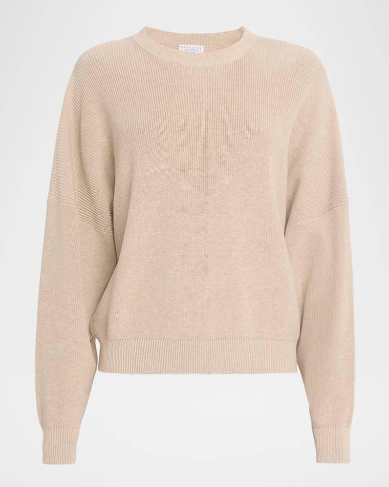 Ribbed Knit Cotton Sweater by BRUNELLO CUCINELLI