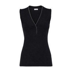 Ribbed jersey top by BRUNELLO CUCINELLI
