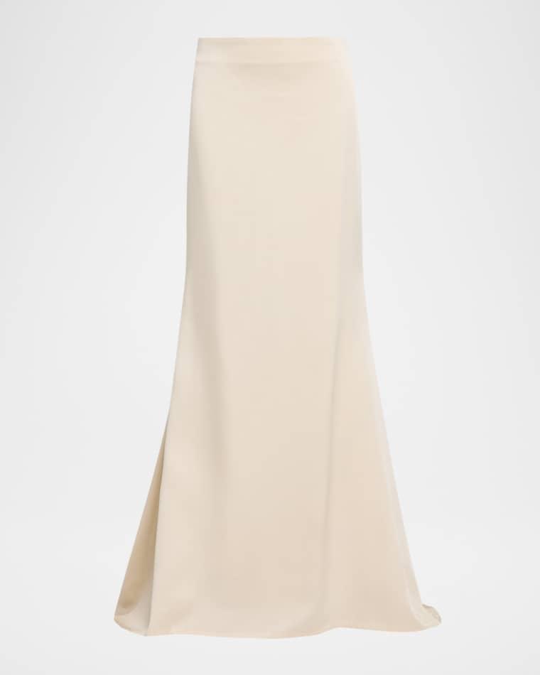 Satin Maxi Trumpet Skirt by BRUNELLO CUCINELLI