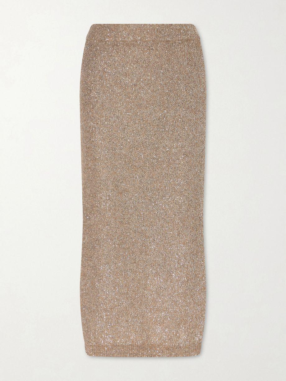 Sequined knitted midi skirt by BRUNELLO CUCINELLI