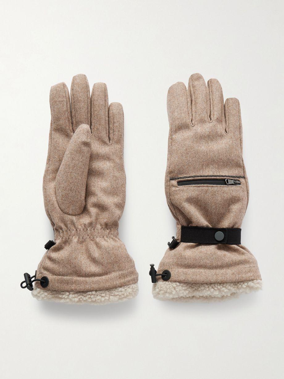 Shearling-lined wool gloves by BRUNELLO CUCINELLI