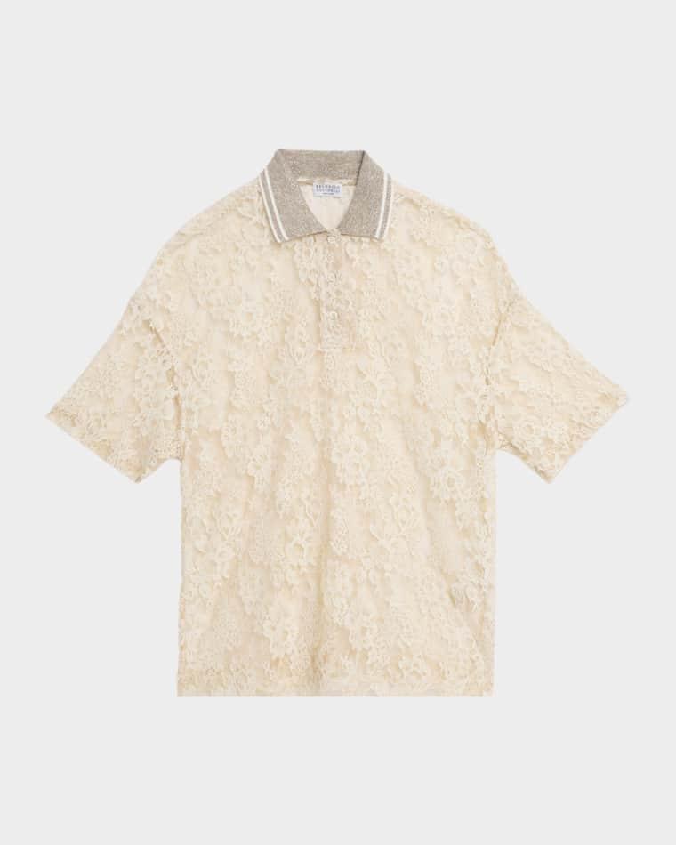 Sheer Floral Lace Blouse by BRUNELLO CUCINELLI