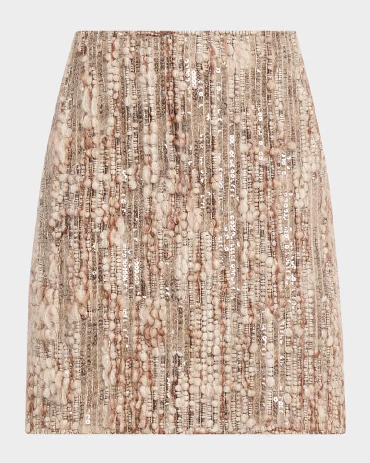 Shimmering Boucle Mini Skirt by BRUNELLO CUCINELLI