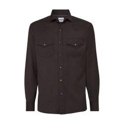 Shirt with snaps by BRUNELLO CUCINELLI