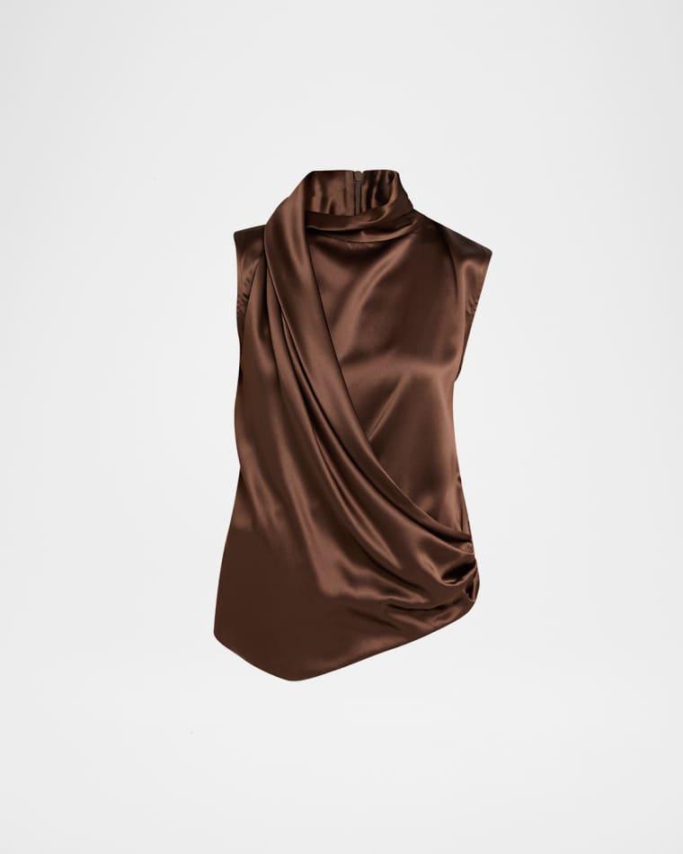 Silk Draped Sleeveless Blouse by BRUNELLO CUCINELLI