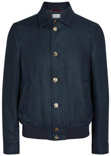 Silk and linen-blend jacket by BRUNELLO CUCINELLI