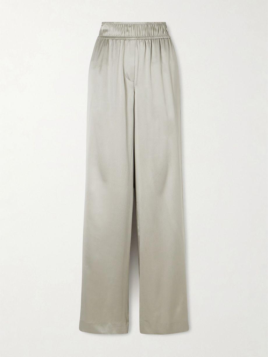 Silk-blend satin wide-leg pants by BRUNELLO CUCINELLI