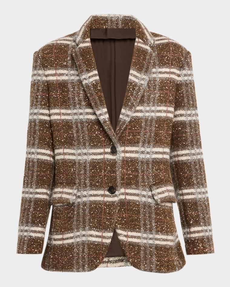 Single-Breasted Plaid Jacket by BRUNELLO CUCINELLI