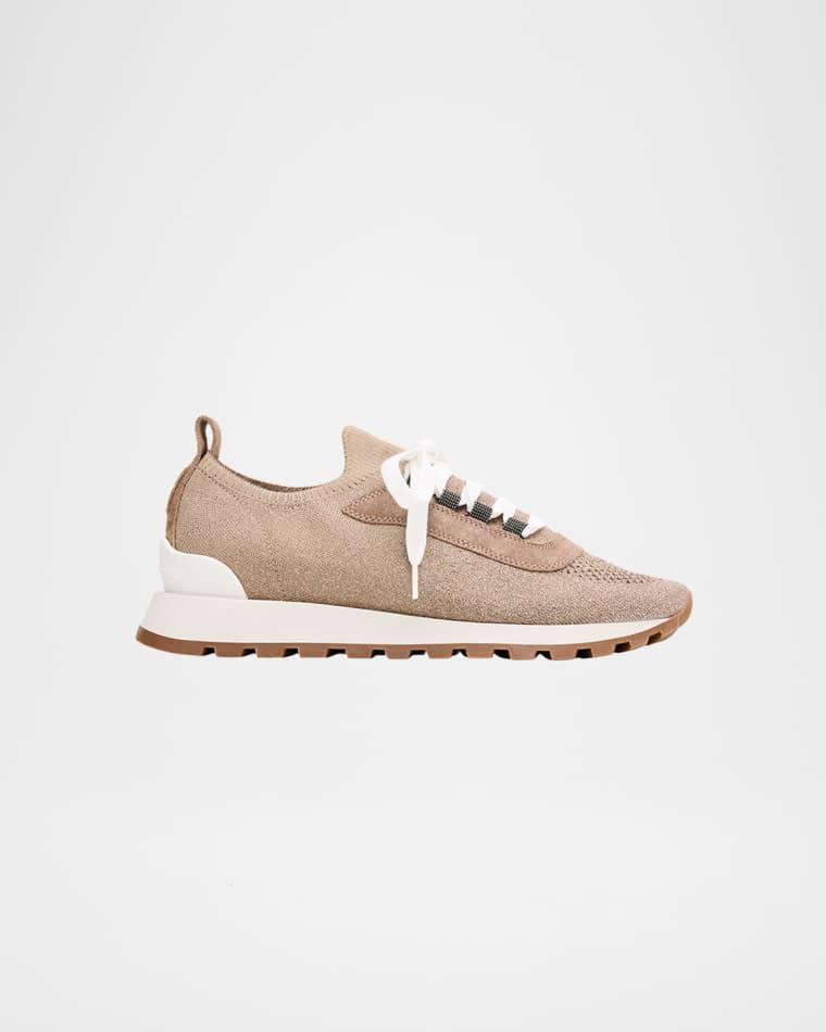 Sparkling Knit Runner Sneakers by BRUNELLO CUCINELLI