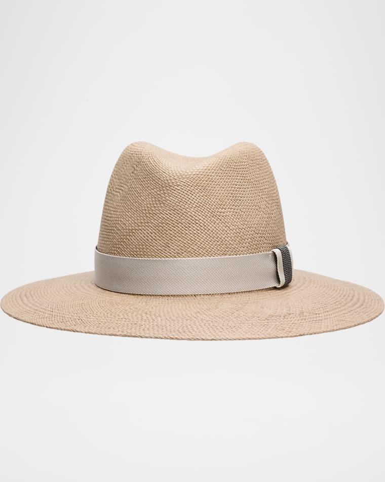 Straw Fedora with Monili Band by BRUNELLO CUCINELLI
