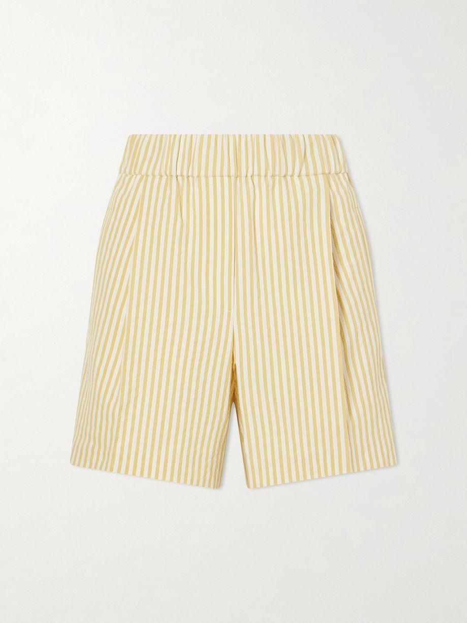 Striped cotton-blend shorts by BRUNELLO CUCINELLI