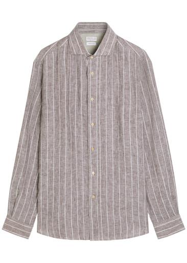 Striped linen shirt by BRUNELLO CUCINELLI
