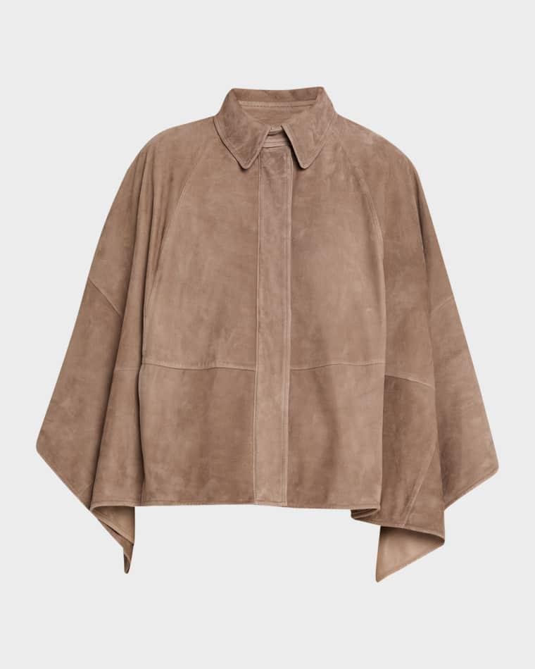 Suede Cape Jacket by BRUNELLO CUCINELLI