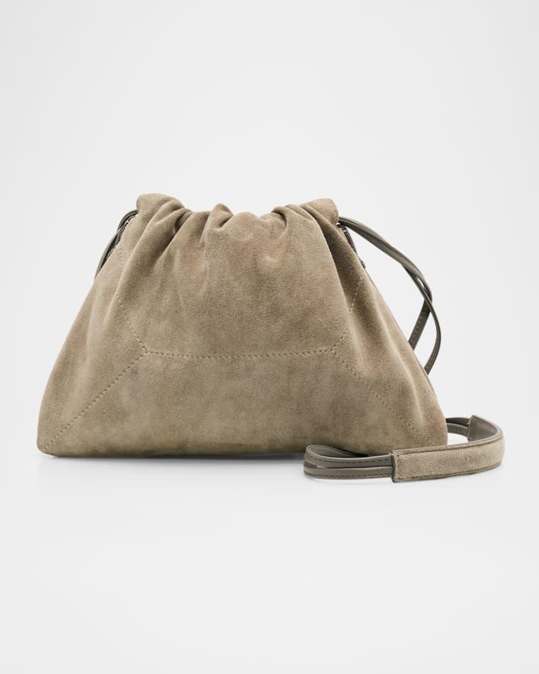 Suede Drawstring Pouch Bag by BRUNELLO CUCINELLI