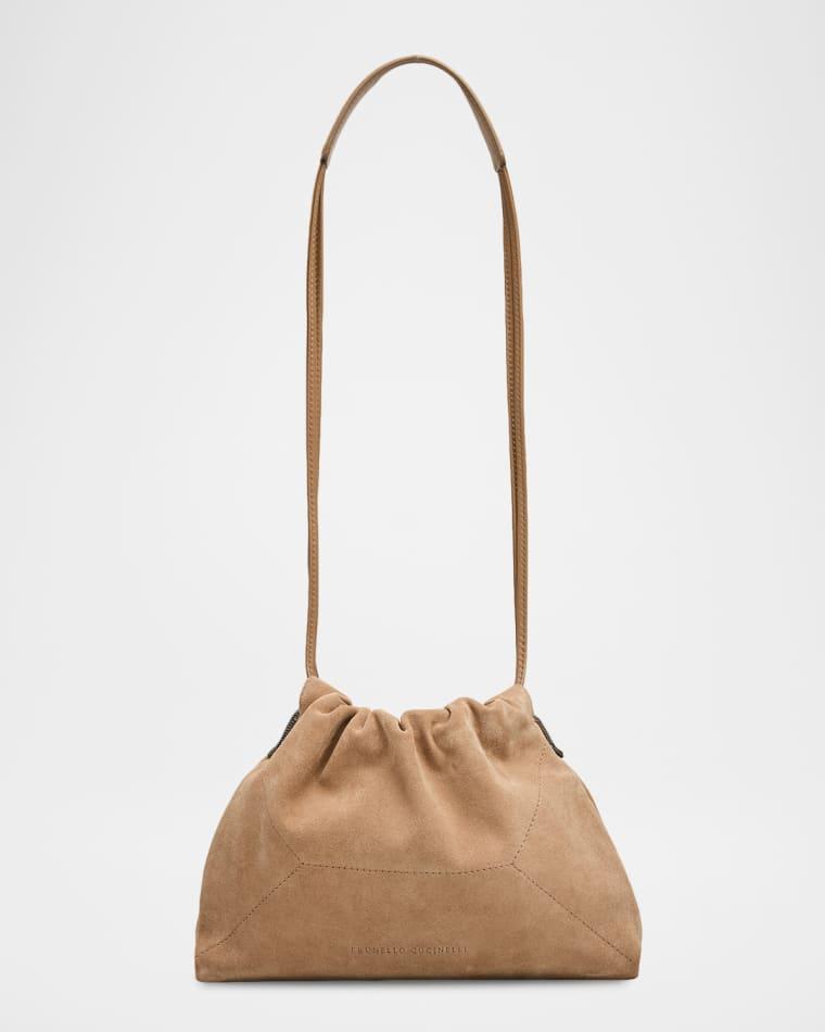Suede Drawstring Pouch Bag by BRUNELLO CUCINELLI