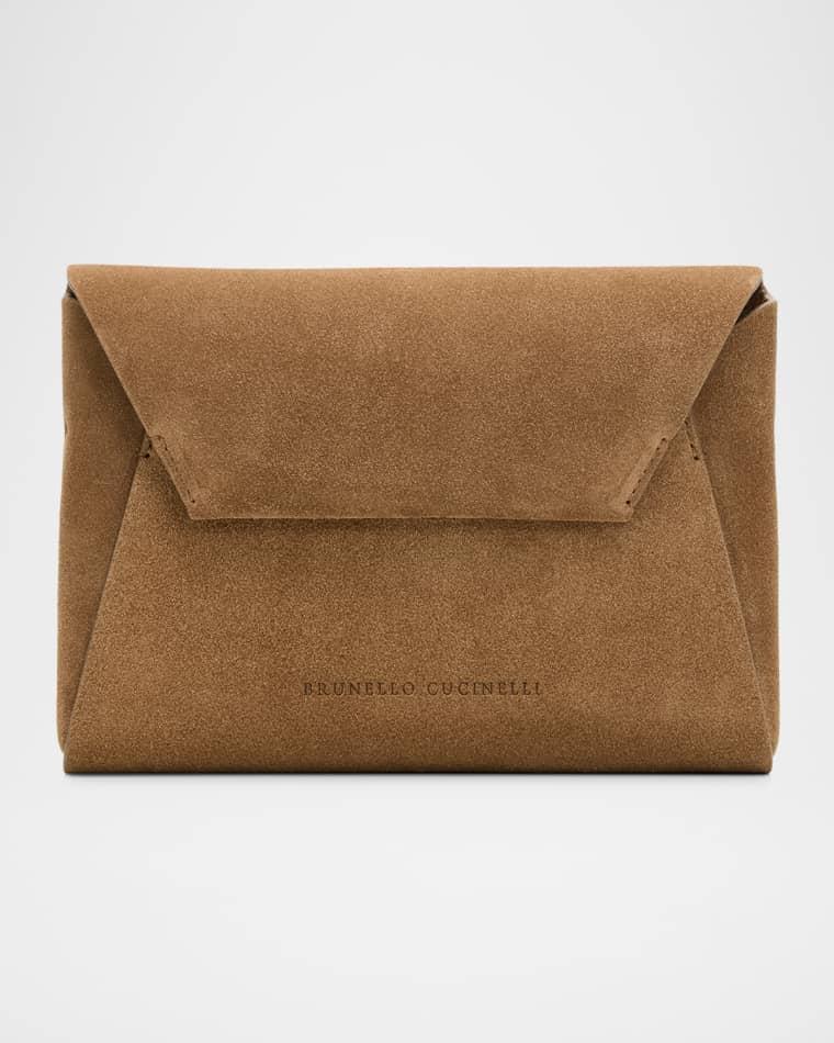 Suede Envelope Pochette Clutch Bag by BRUNELLO CUCINELLI