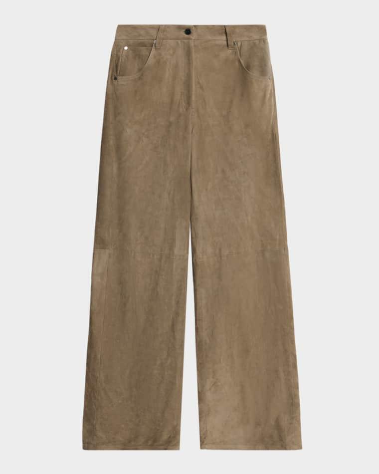 Suede Wide-Leg Pants by BRUNELLO CUCINELLI