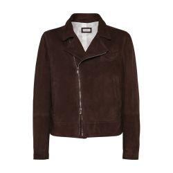 Suede biker jacket by BRUNELLO CUCINELLI
