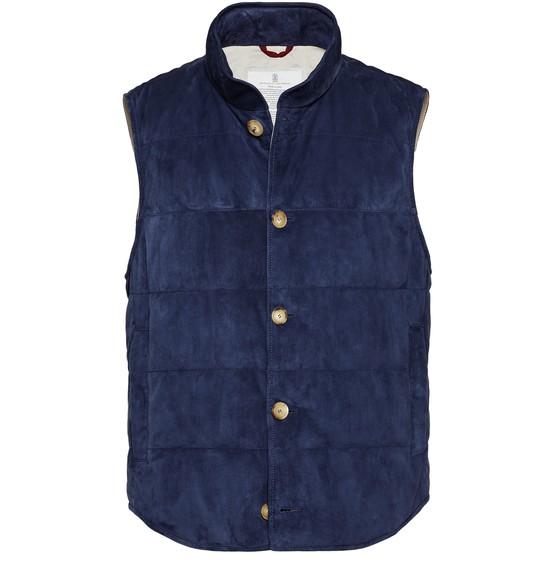 Suede down vest by BRUNELLO CUCINELLI