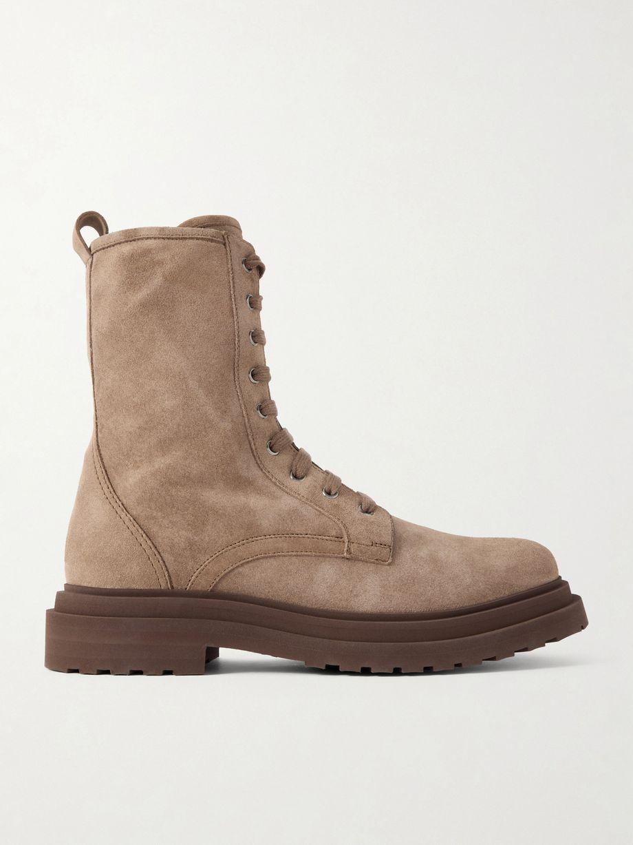 Suede lace-up boots by BRUNELLO CUCINELLI