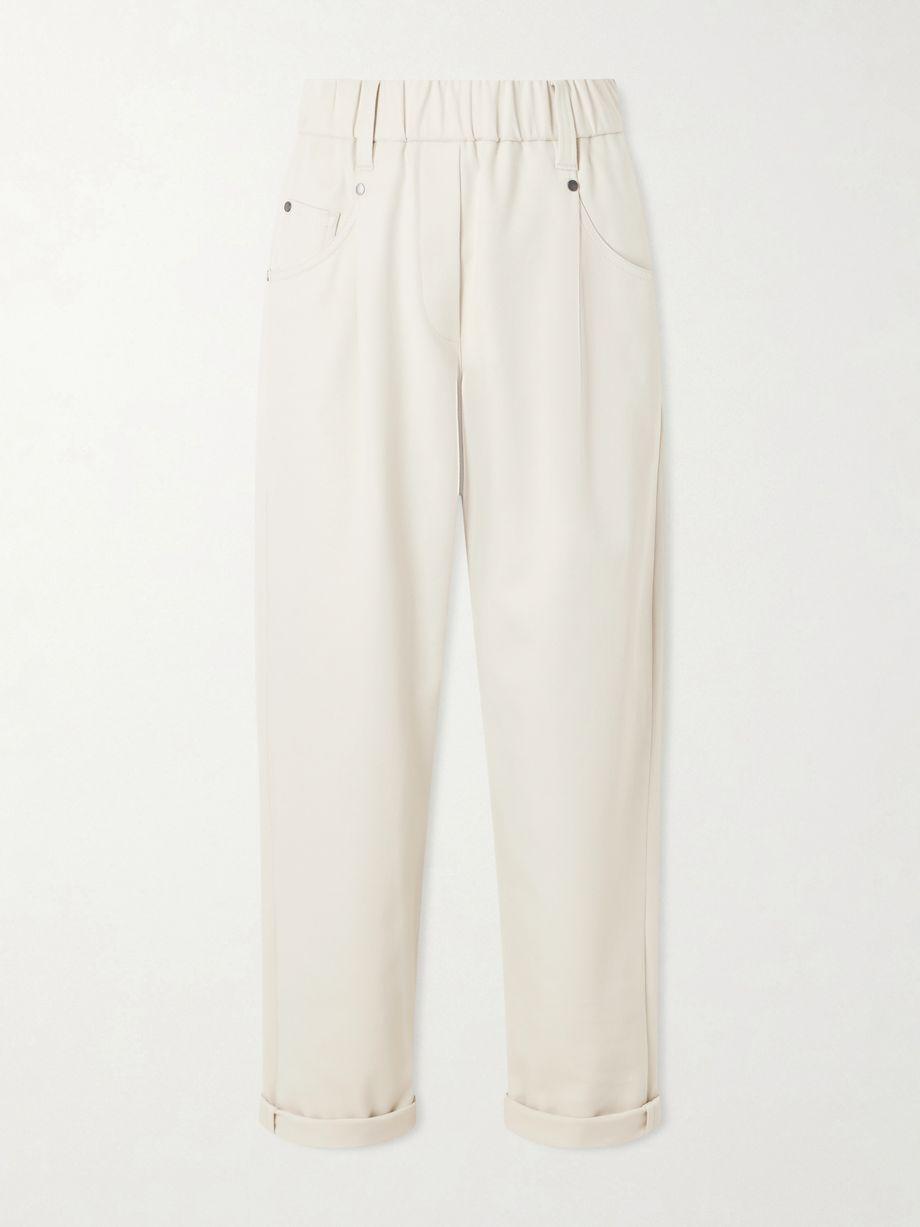 Tapered cotton-blend trousers by BRUNELLO CUCINELLI