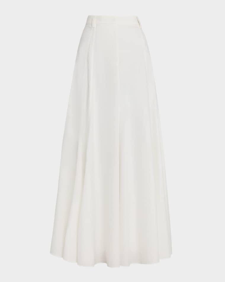 Techno Cotton Poplin Maxi Skirt by BRUNELLO CUCINELLI