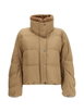 Techno cotton taffeta down jacket with detachable shearling insert and monili by BRUNELLO CUCINELLI