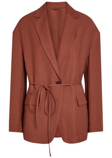Tie-waist twill jacket by BRUNELLO CUCINELLI