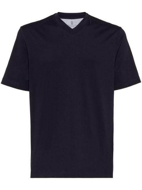V-neck cotton T-shirt by BRUNELLO CUCINELLI