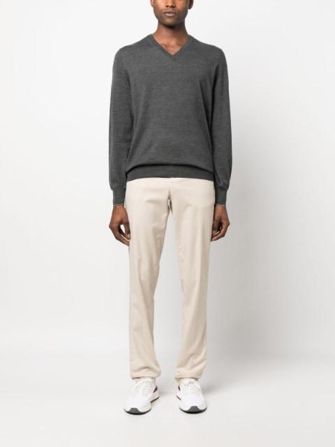V-neck fine-knit jumper by BRUNELLO CUCINELLI