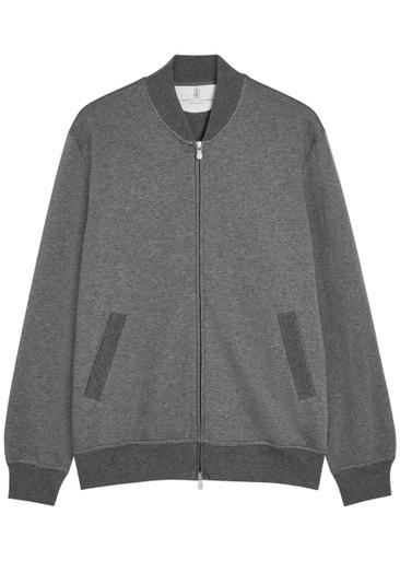 Zip-through cotton-blend sweatshirt by BRUNELLO CUCINELLI