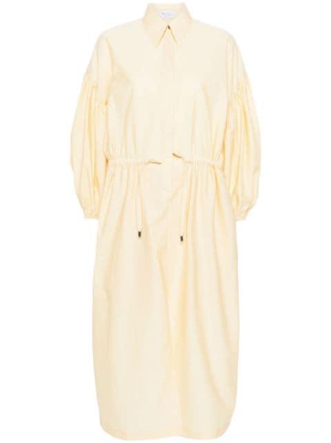 balloon-sleeve shirt maxi dress by BRUNELLO CUCINELLI