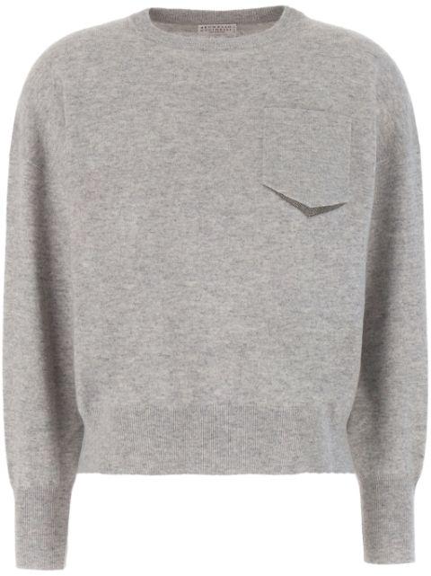 bead-detailed cashmere jumper by BRUNELLO CUCINELLI