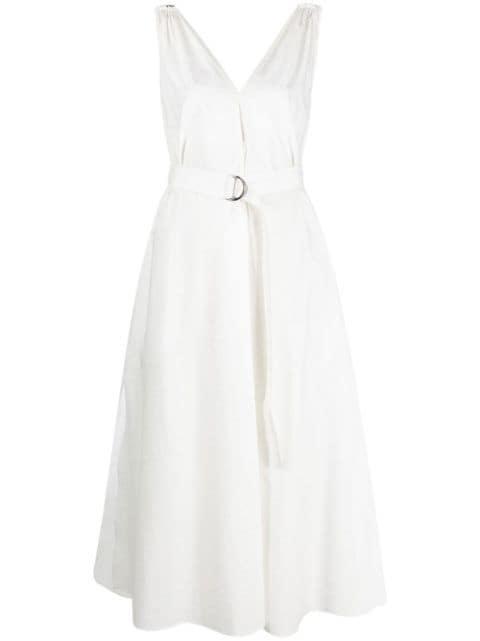 belted V-neck dress by BRUNELLO CUCINELLI
