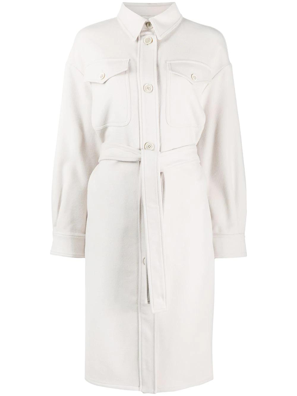 belted denim coat by BRUNELLO CUCINELLI