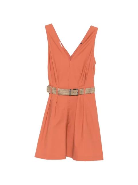 belted pleated mini dress by BRUNELLO CUCINELLI