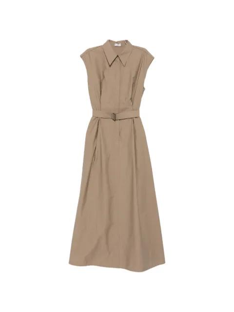 belted sleeveless midi dress by BRUNELLO CUCINELLI