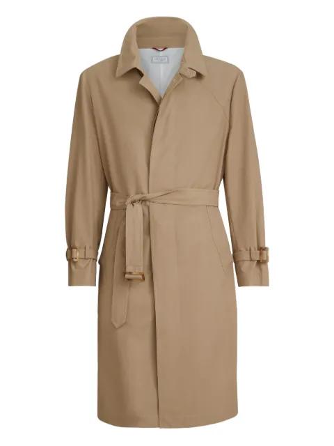 belted techno cotton coat by BRUNELLO CUCINELLI