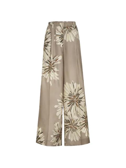bloom-print palazzo pants by BRUNELLO CUCINELLI