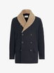 bonded nylon double-breasted coat with shearling lining by BRUNELLO CUCINELLI bonded nylon double-breasted coat with shearling lining by BRUNELLO CUCINELLI