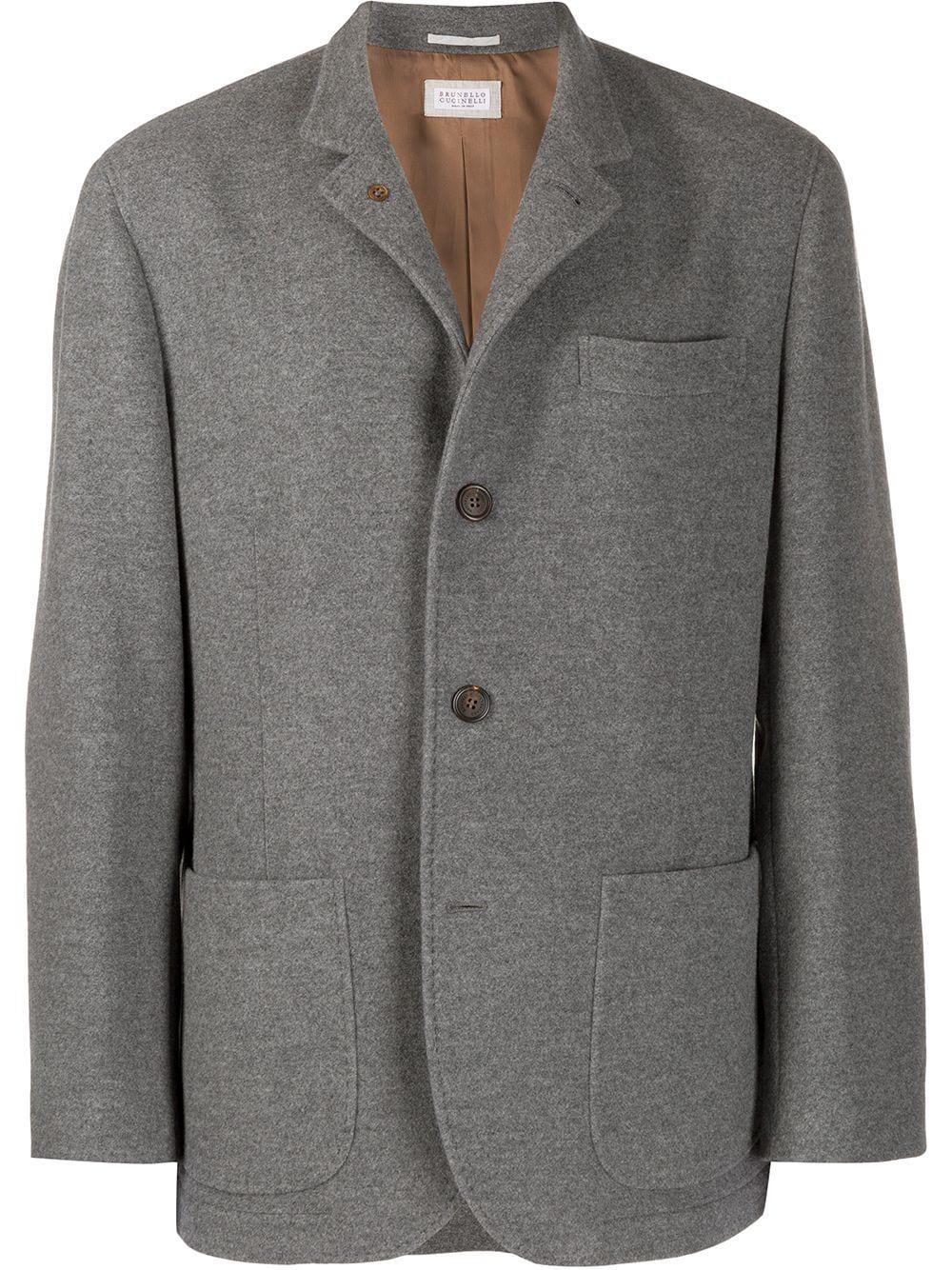 boxy fit button down jacket by BRUNELLO CUCINELLI