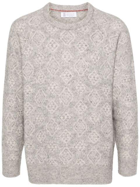 brushed intarsia-knit jumper by BRUNELLO CUCINELLI