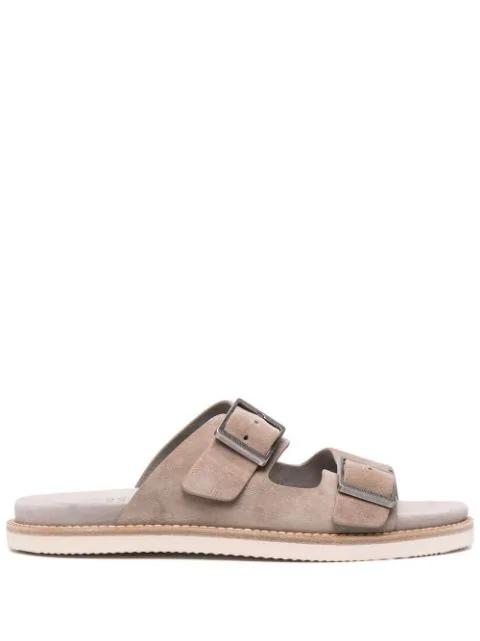 buckled suede sandals by BRUNELLO CUCINELLI