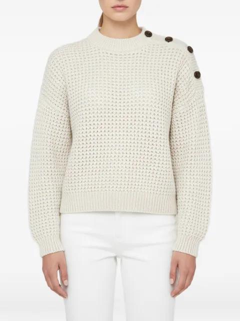 button-detail waffle-knit sweater by BRUNELLO CUCINELLI