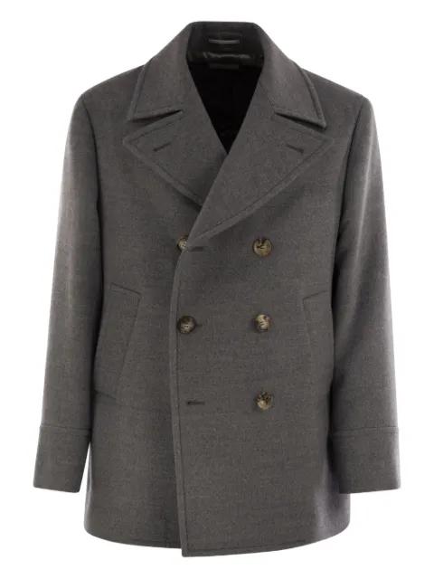 button-fastening wool coat by BRUNELLO CUCINELLI
