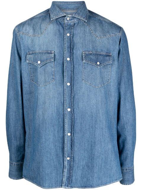 button-up cotton denim shirt by BRUNELLO CUCINELLI